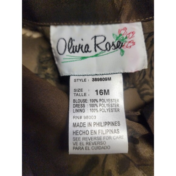 Olivia Rose green Semi Sheer Safari Tiger Blouse Size 16M Button Down - Picture 8 of 9